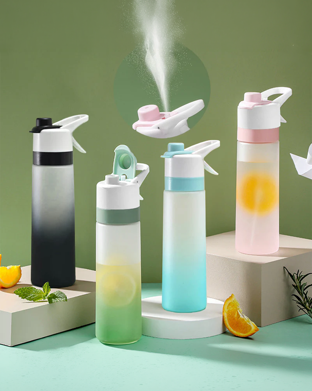 Spray Water Bottle for Girls Outdoor Sport Fitness Water Cup Large Capacity Spray Bottle Drinkware Travel Bottles Kitchen Gadgets