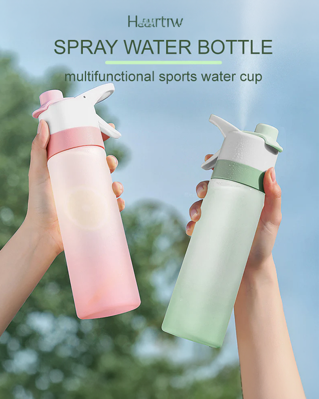 Spray Water Bottle for Girls Outdoor Sport Fitness Water Cup Large Capacity Spray Bottle Drinkware Travel Bottles Kitchen Gadgets