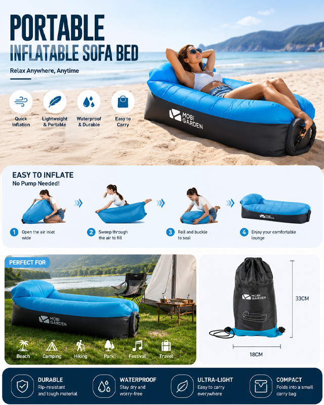 Beach Portable Lazy Inflatable Sofa Bed